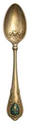 The canonical engraved Plateau Hearts spoon